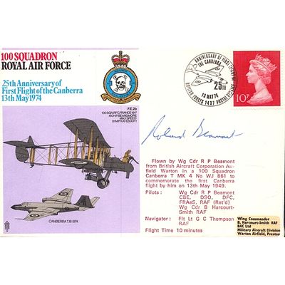 WW2 Battle of Britain Wg Cdr Roland Beaumont signed 100 Squadron Royal Air Force 25th 