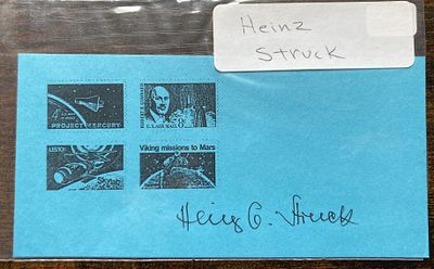 WW2 Von Braun Rocket Scientist Heinrich Struck signed page Op Paperclip NASA. Approx 5 x 3 inch 