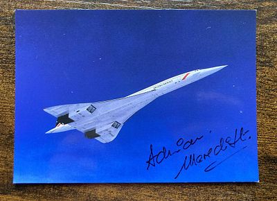 Concorde photographer Adrian Meredith signed stunning 6 x 4 inch colour postcard of Concorde in 