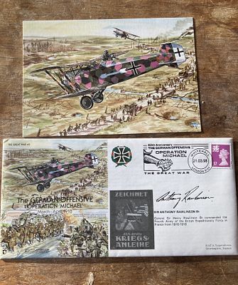 WW1 The Great War Sir Anthony Rawlinson signed cover 80th anniv The German Offensive - 
