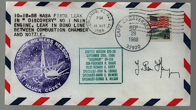 NASA Astronaut Jean-Pierre Haignere signed NASA Space Shuttle Mission STS-26 commemorative 