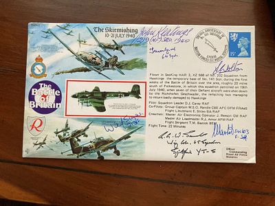 WW2 Battle of Britain Gerald Saunders 65 sqn multiple signed 50th ann RAF cover RAFA2 The 