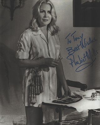 Juliet Mills signed 10X8 inch black and white photo dedicated