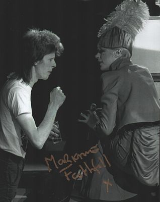 Marianne Faithful Signed 10X8 inch black and white photo