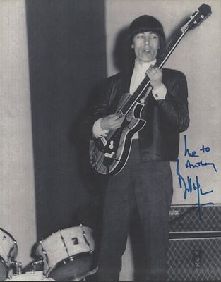 Bill Wyman Signed 10X8 inch black and white photo