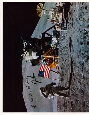 Jim Irwin signed 10x8 colour photograph. Erwin was the 8th Man on the moon.