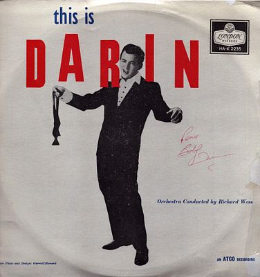 Bobby Darin signed 1960 This Is Darin vinyl ablum.