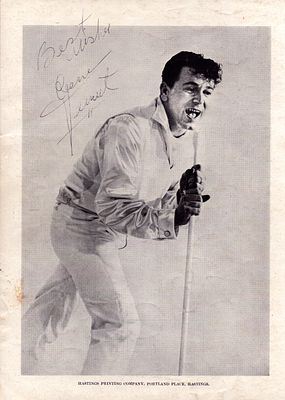 Gene Vincent signed 10x8 tour progamme photo.