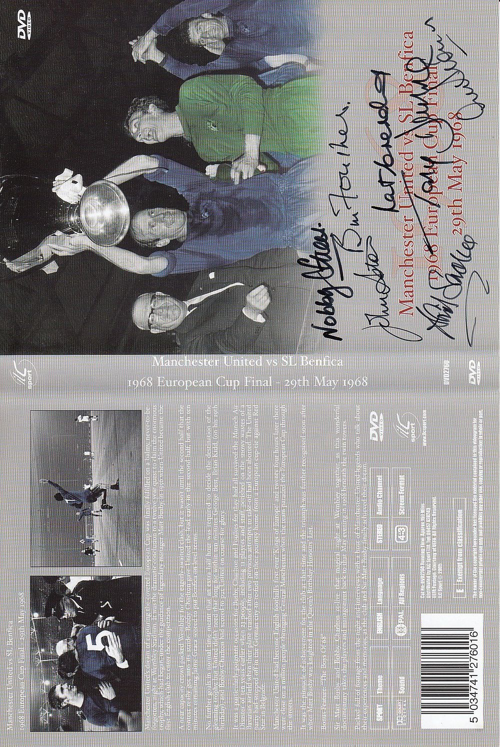 Lot 232: Autographed 1968 MAN UNITED European Cup Final DVD...