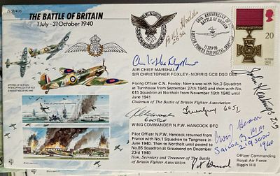 WW2 Battle of Britain RARE JS/50/4/6 cover signed cover by 8. 50th ann of Battle of Britain 1 