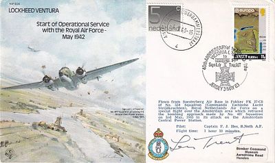 B36c 40th Anniv award Victoria Cross to Len Trent Signed himself Len Trent VC Holder. 3 May 83 