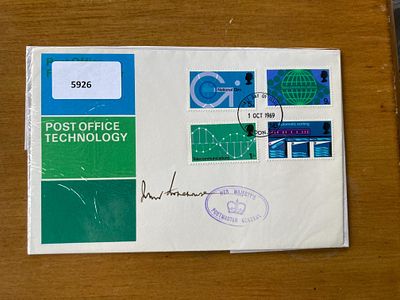 Postmaster General John Stonehouse MP signed rare 1969 Post office FDC with his official office 