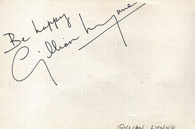 Gillian Lynne signed album page