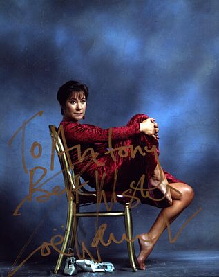 Zoe Wanamaker signed 10X8 inch colour photo dedicated