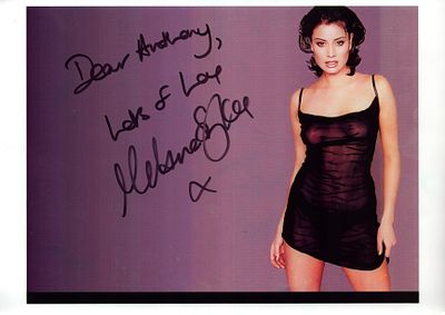 Melanie Sykes signed 12X8 inch colour photo dedicated