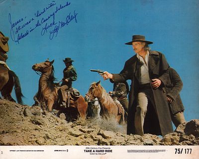 Lee Van Cleef signed 10X8 inch colour photo