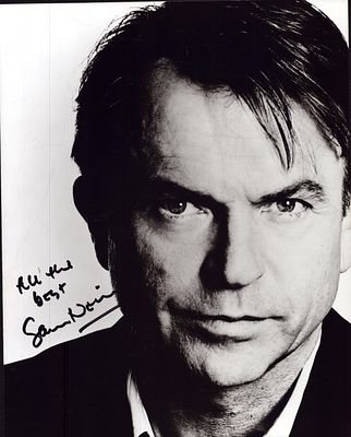 Sam Neill Signed 10X8 inch black and white photo