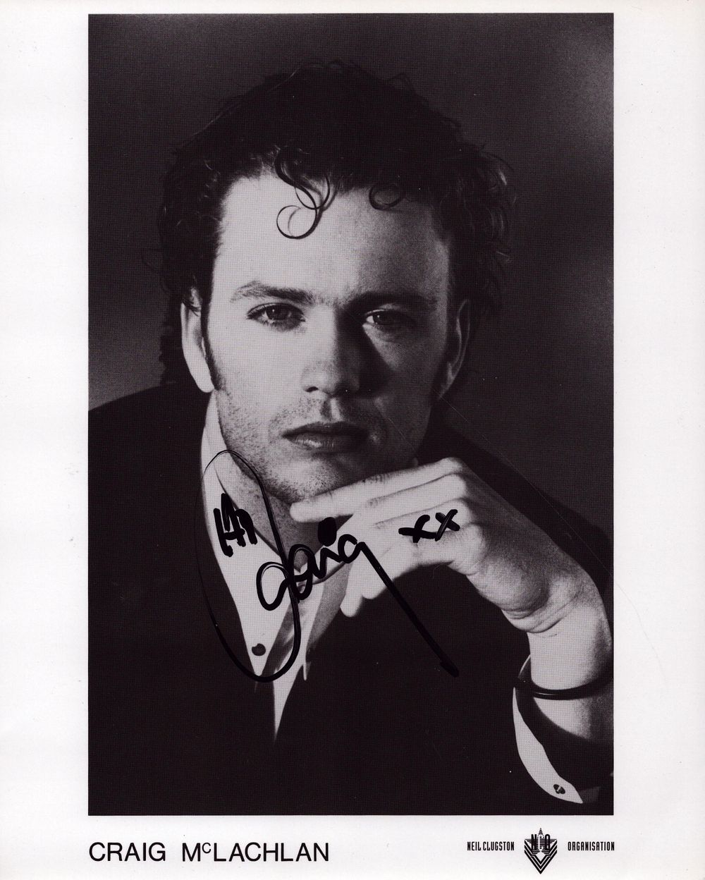 Craig McLachlan Signed 10X8 inch black and white