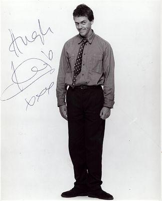 Hugh Laurie signed 8X6 inch black and white photo