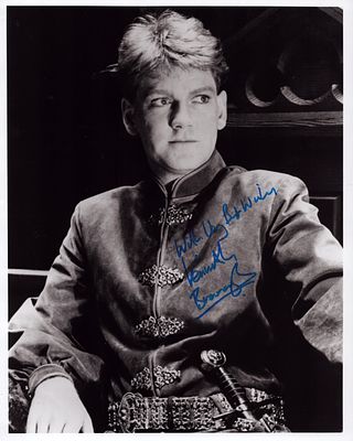 Kenneth Branagh signed 10X8 inch black and white Photo