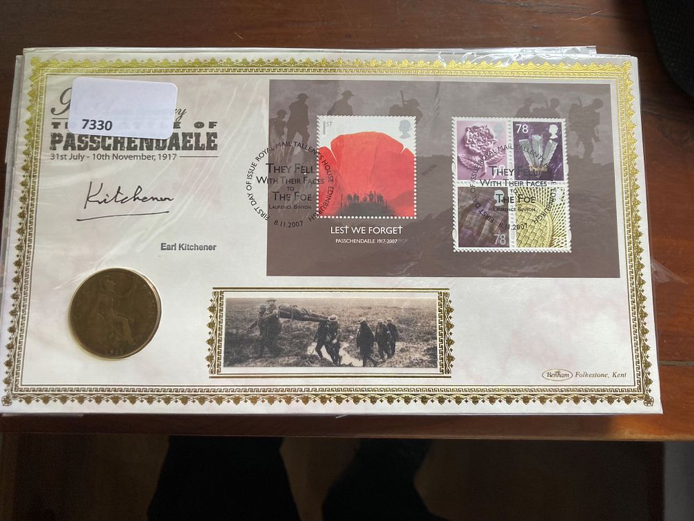 Earl Kitchener signed Great War 2007 Benham WW1 FDC PNC with One Penny coin inset. Good 