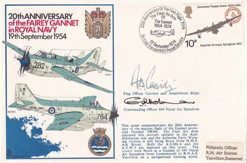 RN16c 20th Anniv of 1st Naval Fairey Admiral Sir (Arthur) Desmond Cassidi + 1. 19 Sep 74 - BFPS 