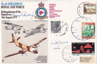 No 46 Sqn Signed WW1 Pilot A A Partridge 46 Sqn WW1 Pilot and Dr Hussey Dean. No 46 Squadron 