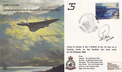 B42 Avro Vulcan 35 Sqn. Flown in Vulcan GP Capt J R Ward Vulcan record. Flight 28 Feb 82 