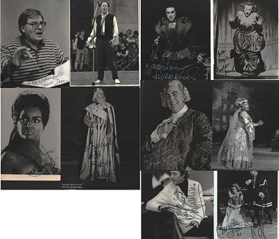 Opera photos Signed 10 in total including Nicola Zaccaria Gwyneth Jones and others.