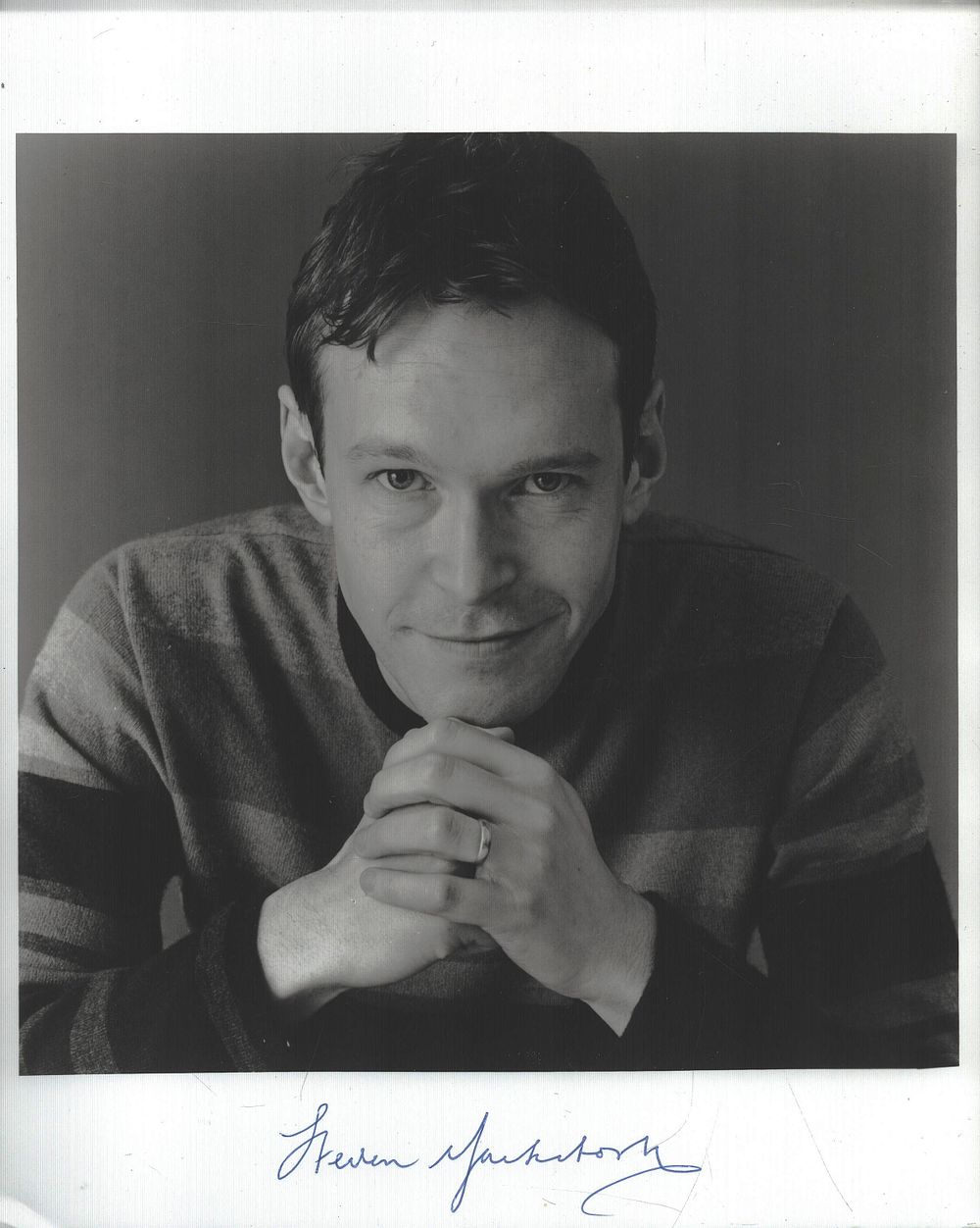 Steven Macintosh signed 10X8 inch black and white photo.