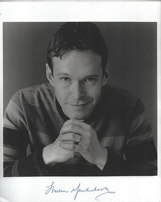 Steven Macintosh signed 10X8 inch black and white photo.