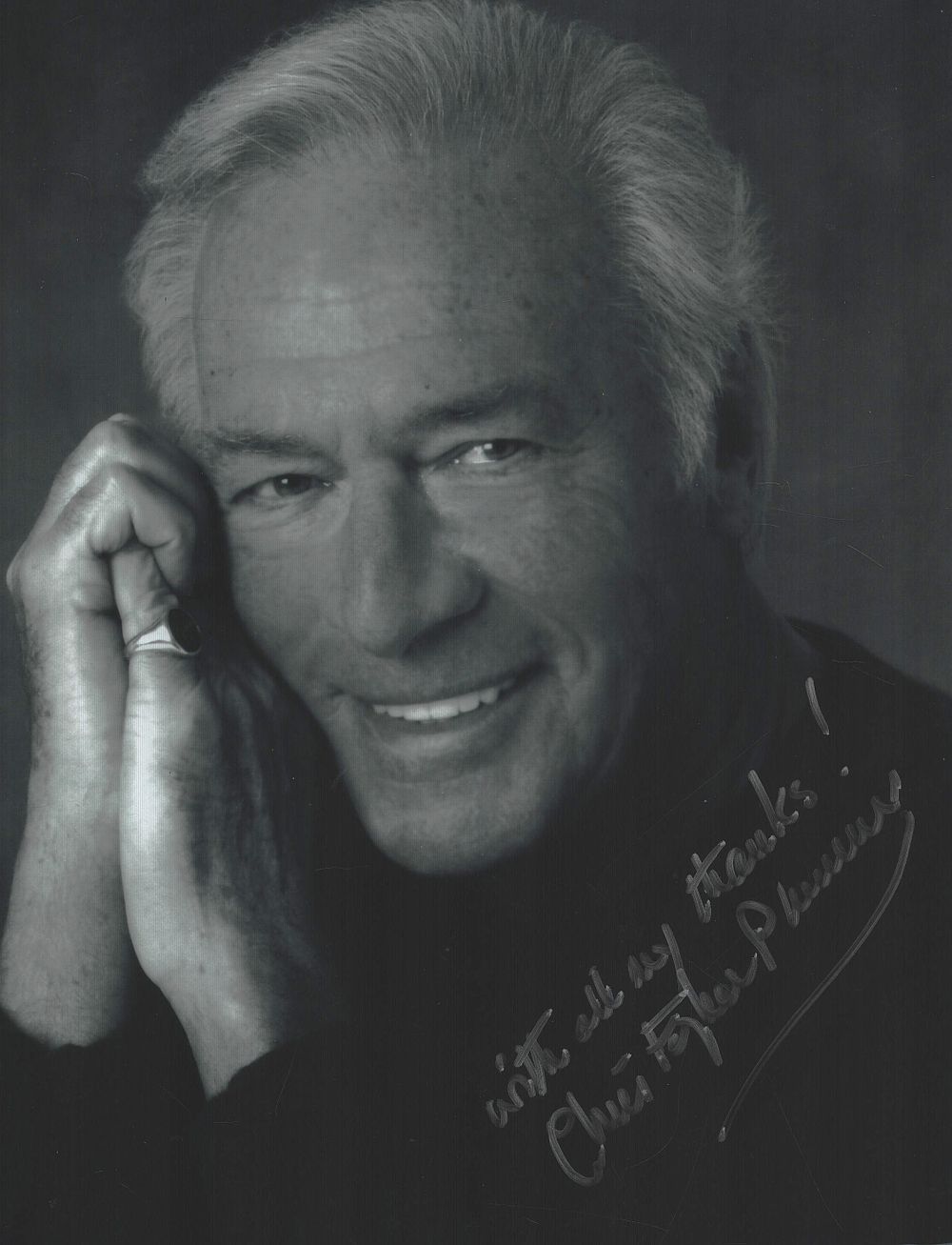 Christopher Plummer signed ten X8 inch black and white photo.