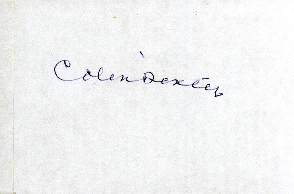 Colin Dexter signed bookplate.