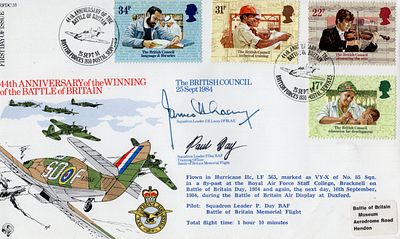 WW2 RAF Battle of Britain ace James 'ginger' Lacey DFM signed cover. Squadron Leader James 