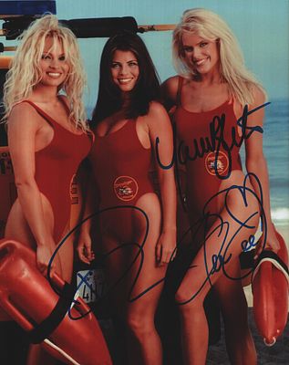Baywatch Colour 10X8 photo Signed by three