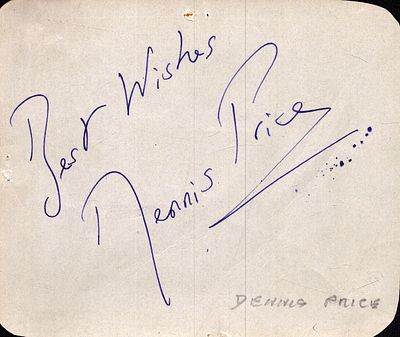 Dennis Price Signed Album Page