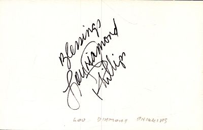 Lou Diamond Philips signed 6x4inch White card.