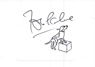 Tom Palmer Signed 4X2 inch white card.