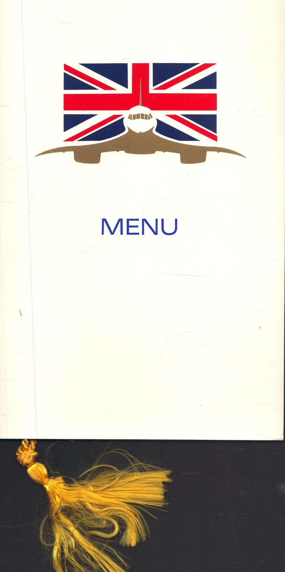 Concorde dinner menu