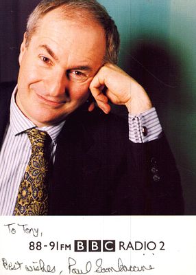 Paul Gambaccini signed 6X4inch colour BBC 2 Promo photo dedicated.