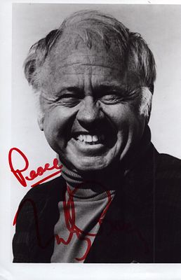 Mickey Rooney signed 7X5 inch black and white photo.