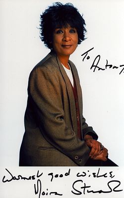 Moira Stewart signed 6X4 inch colour photo Dedicated.