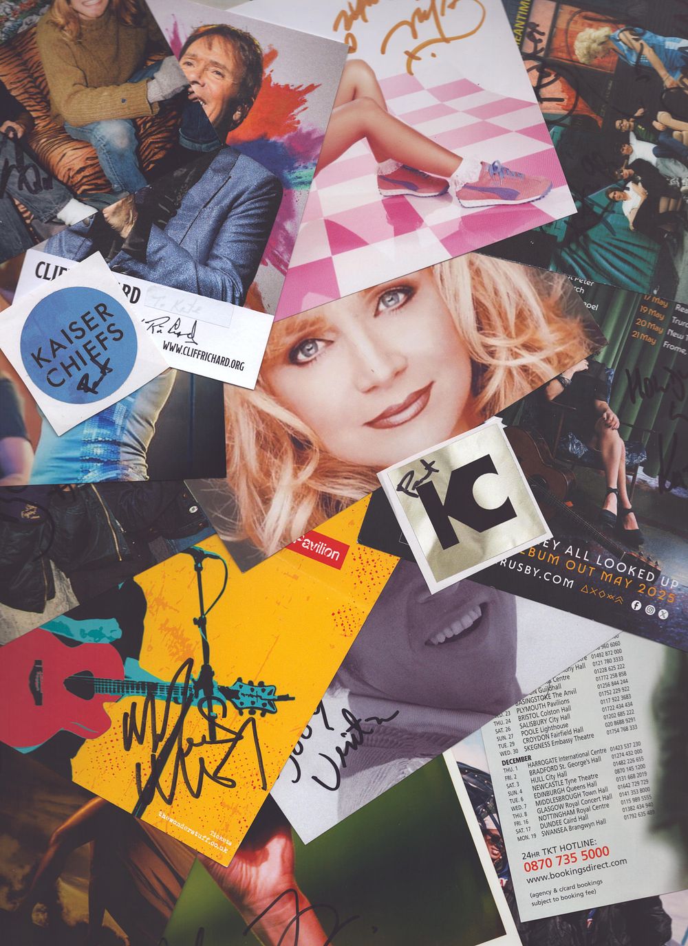 Pop music signed collection includes variety of photos and concert Flyers