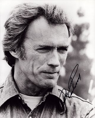 Clint Eastwood signed 10x8 inch black and white photo