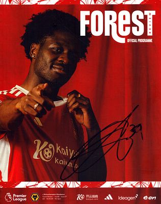 Willie Boly signed Nottingham Forest Match Day programme