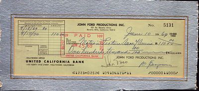 John Ford signed cheque