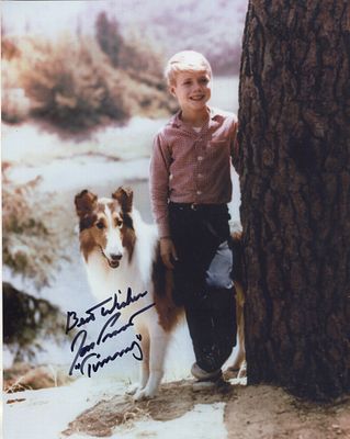 Lassie, legendary original 1960's TV series, colour 8x10 photo signed by Tim Provost as 'Timmy. Rare