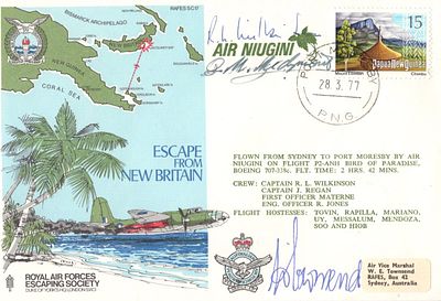 WW2 RAF Escaping Society cover 'Escape from New Britain' cover signed by Air Vice Marshal 