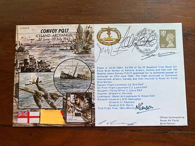 Convoy PQ17 flown VC10 Crew signed 50th ann WW2 RAF cover JS50/42/8. Special BFPS postmark. 