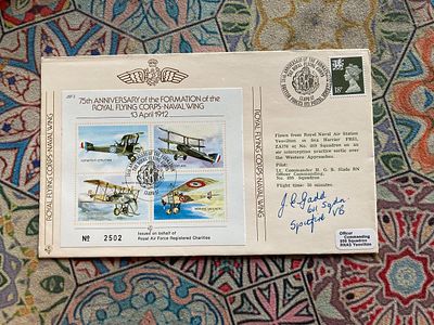 WW2 Rare Battle of Britain J E Gadd signed Raf cover. JSF2 75th Ann of the Formational of the 